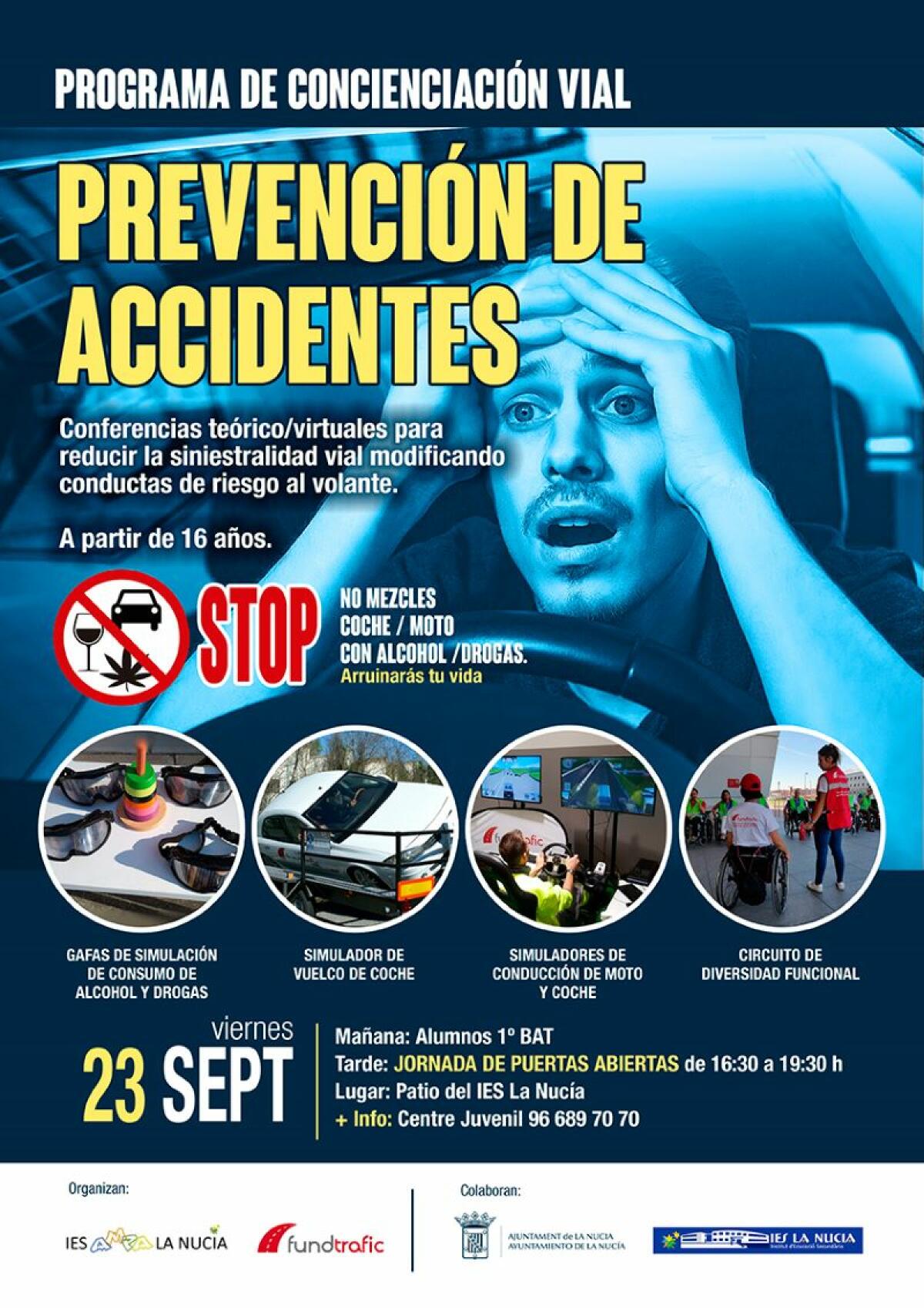 “Jornada de Prevención de Accidentes” en el Instituto este viernes