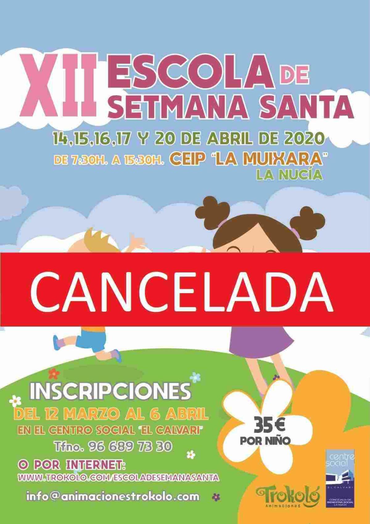 Se cancela la XIII Escola de Setmana Santa de La Nucía.