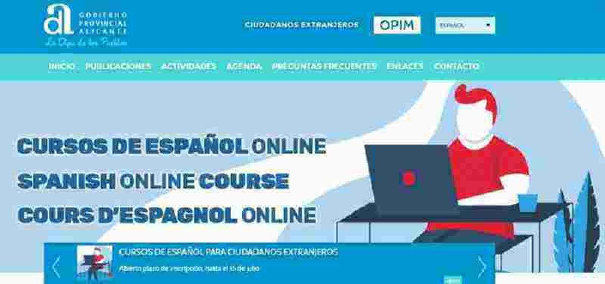 Altea // Abierto el plazo de inscripción a los cursos de castellano online para ciudadanos extranjeros