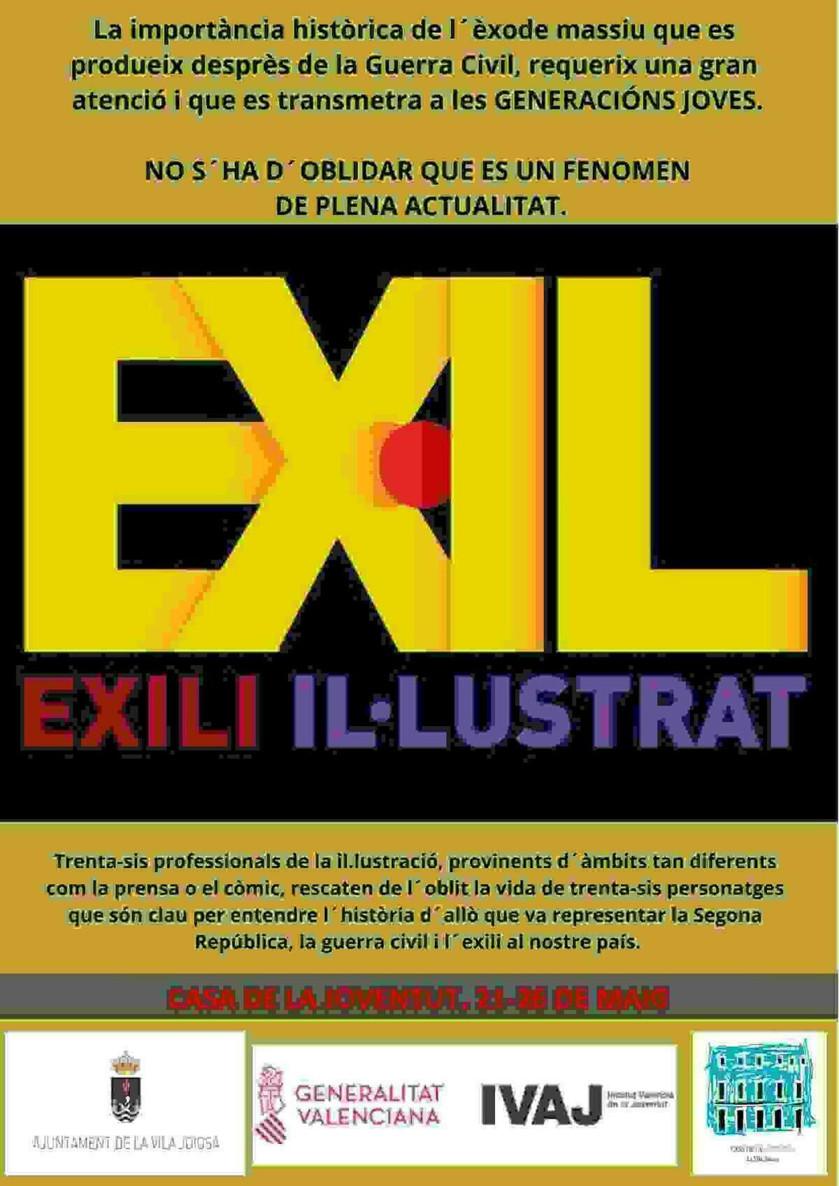 La Vila // La Casa de la Juventud acoge ‘Exili il•lustrat’, una muestra de 36 ilustraciones sobre el exilio en la Guerra Civil