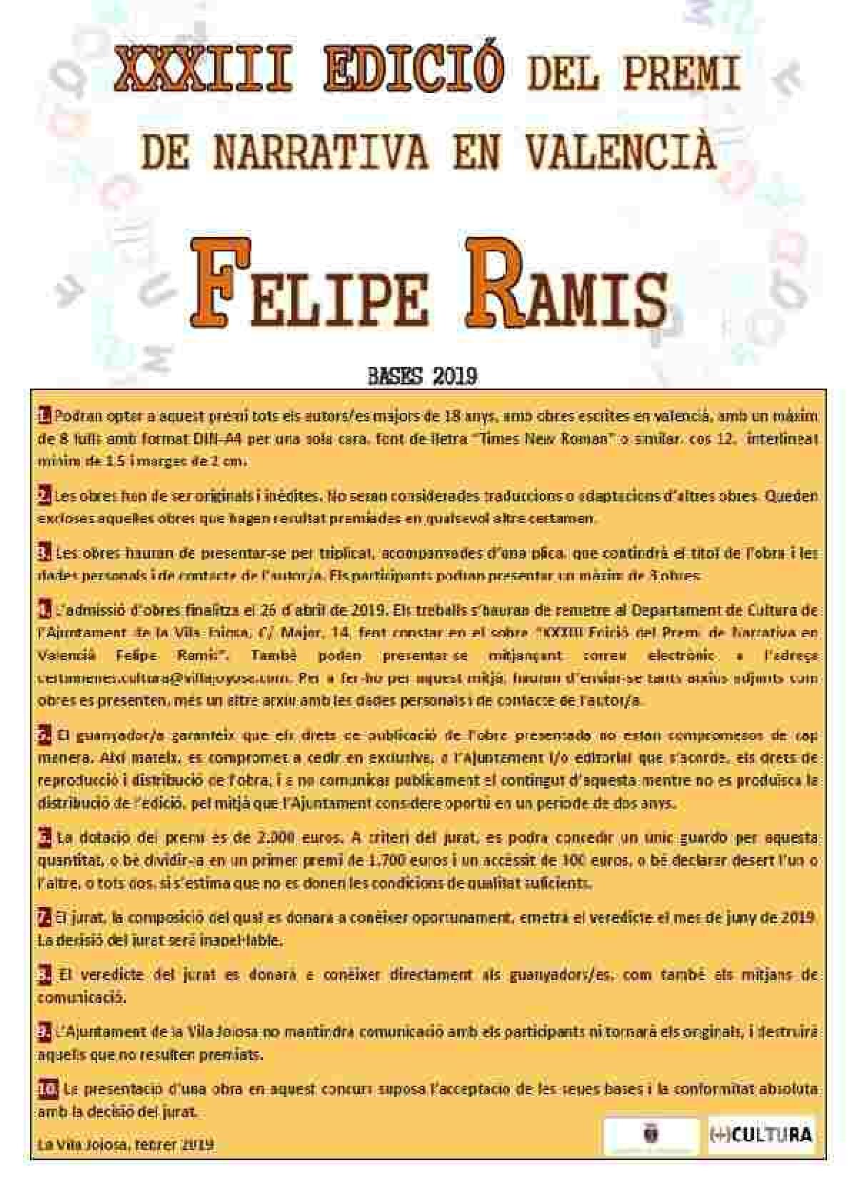 La Vila // El premio de narrativa en valenciano Felipe Ramis recibe 68 obras de Cataluña y la Comunidad Valenciana 