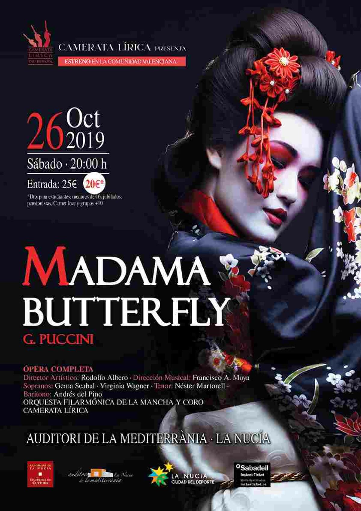 La Nucía · La ópera “Madama Butterfly” el sábado 26 en l’Auditori