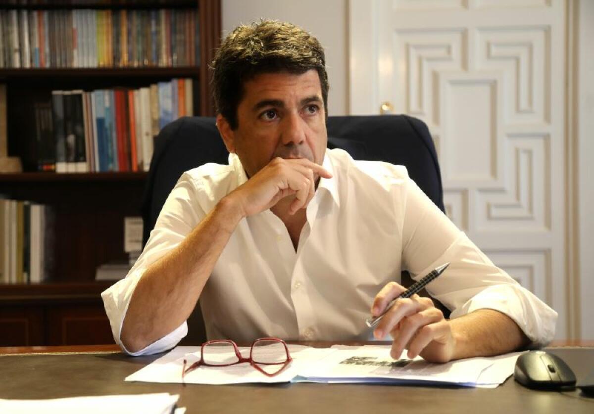 Mazón urge a Sánchez y Puig a que tomen medidas ante las graves dificultades económicas de las familias 
