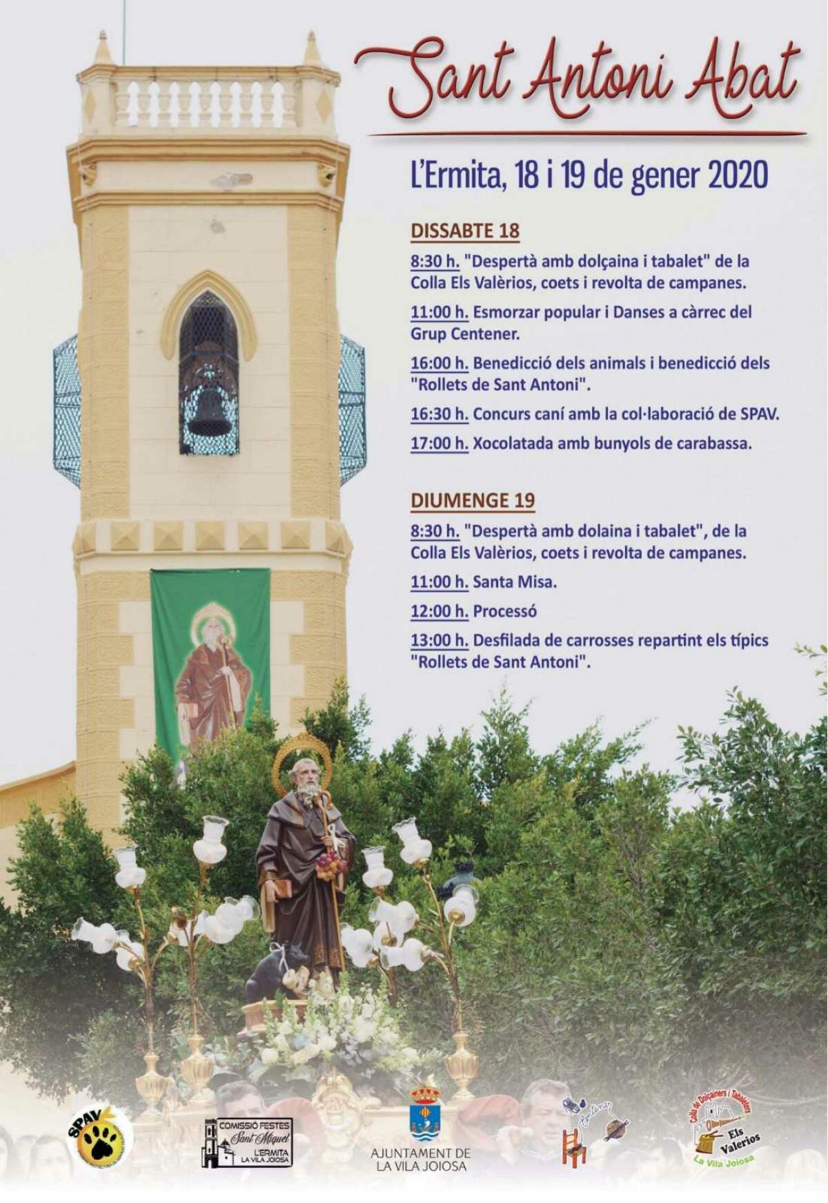 La Ermita de la Vila Joiosa celebra las fiestas de Sant Antoni Abat el 18 y 19 de enero