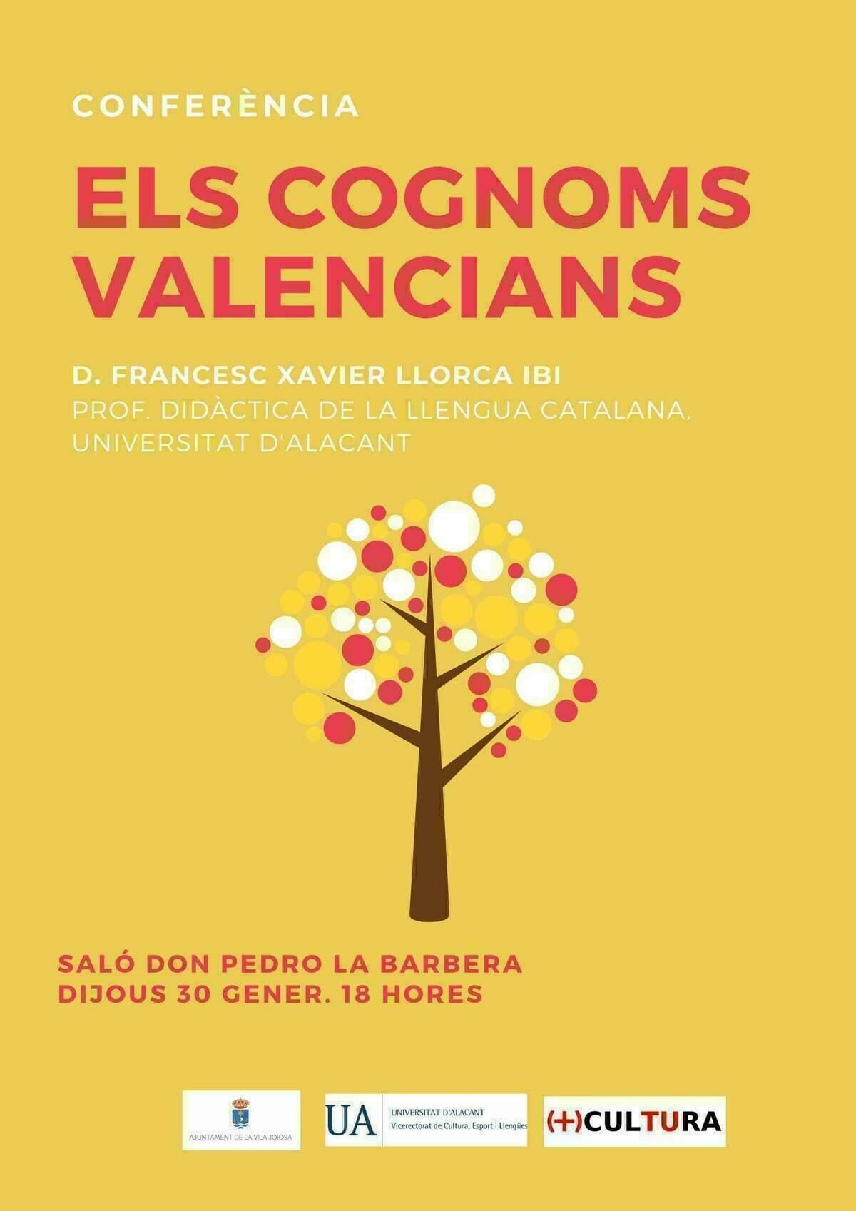 El Salón Don Pedro de la Barbera acoge la conferencia ‘Els cognoms valencians’