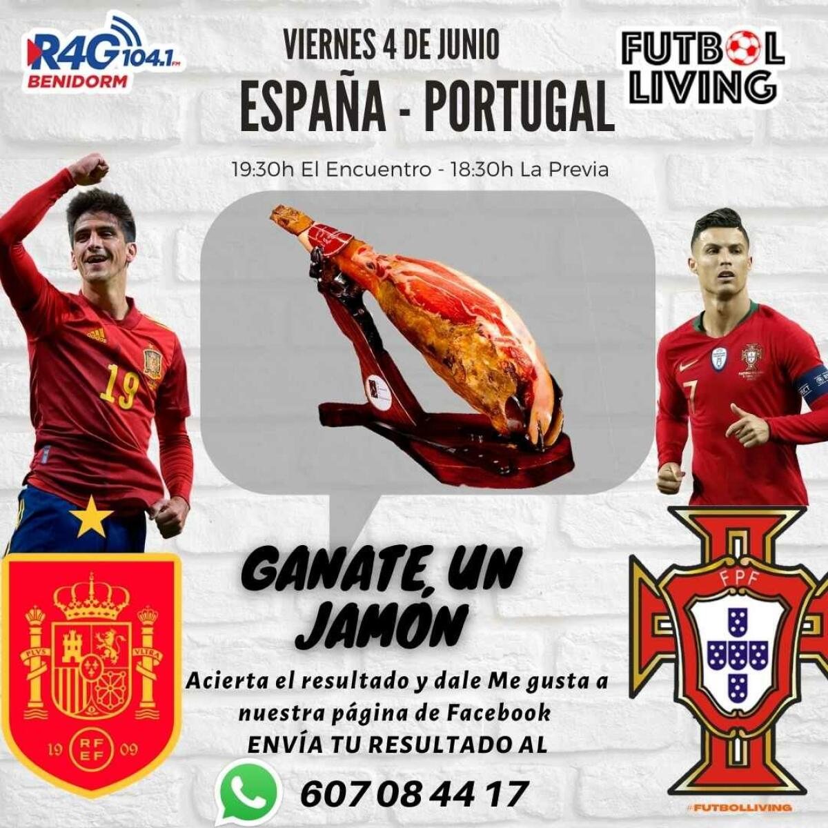 ESPAÑA vs Portugal en directo -Gánate un Jamón en nuestro sorteo