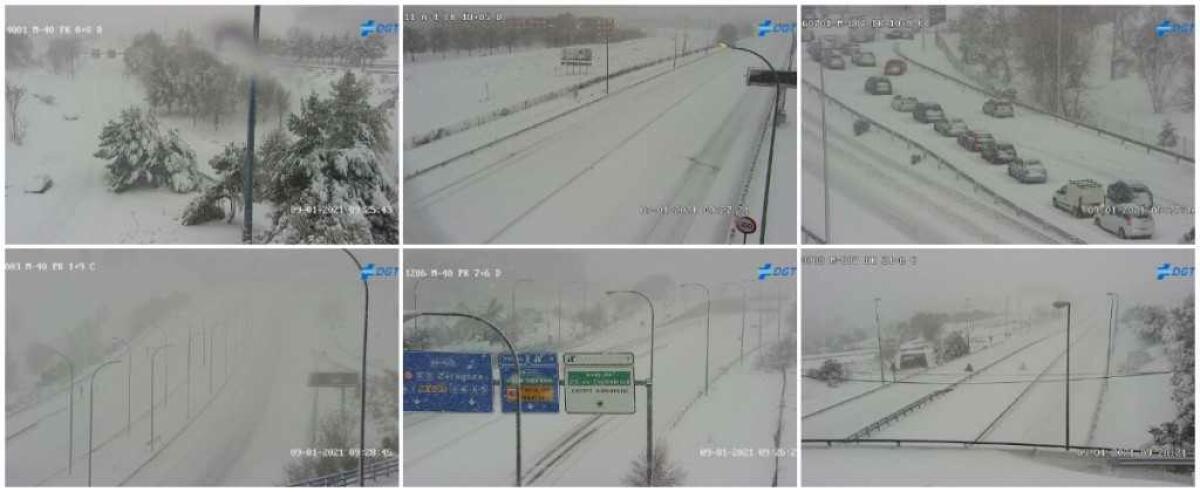 La nieve obliga a cortar el tráfico en 171 carreteras; 2 de la red principal
