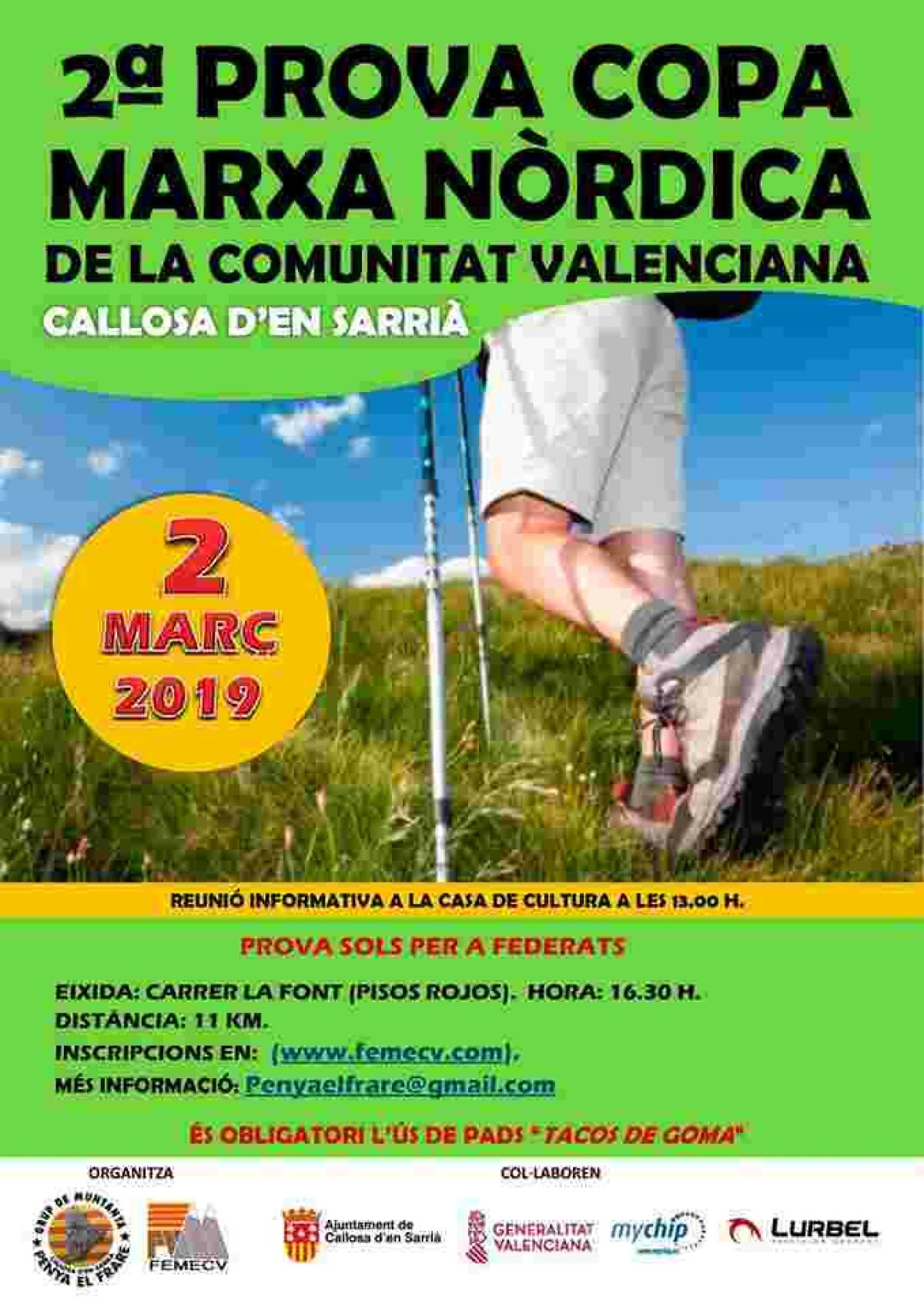  Callosa d’en Sarrià acogerá la 2ª Prueba de la Copa de Marcha Nórdica de la Comunidad Valenciana