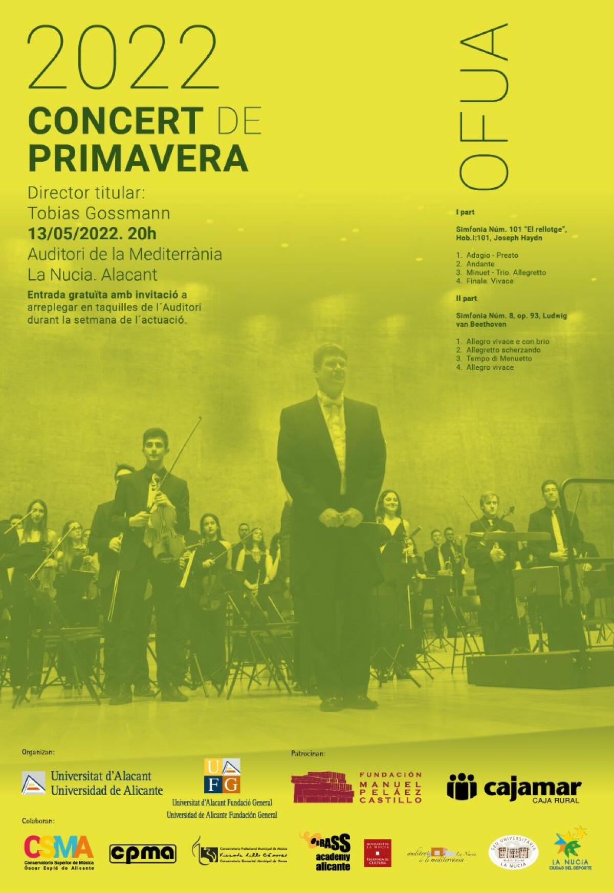 Concierto gratuito de la Orquesta Filarmónica de la UA en l’Auditori