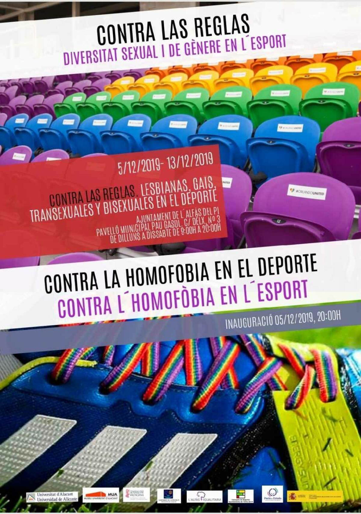 Alfaz · Esta tarde se inaugura en el pabellón Pau Gasol una exposición contra la homofobia en el deporte