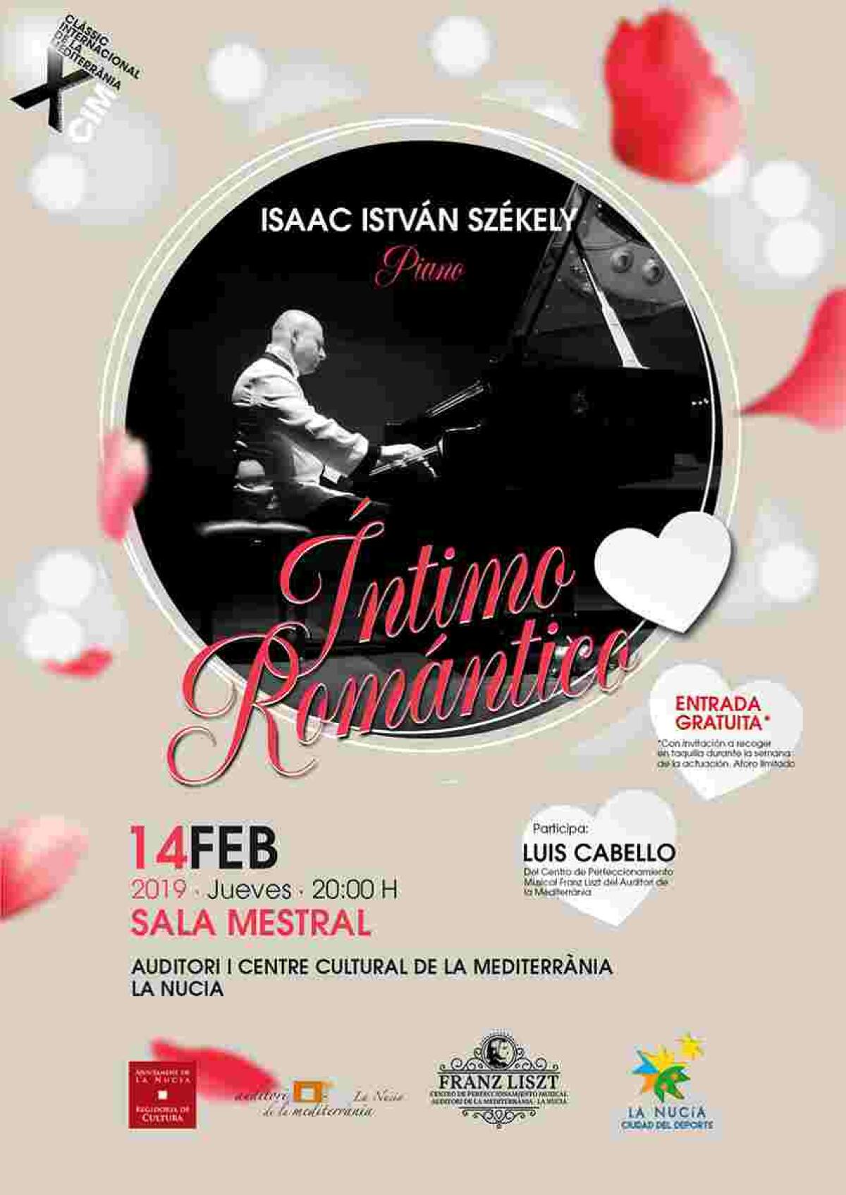 Últimas entradas para el concierto gratuito  del pianista Isaac Székely en La Nucía