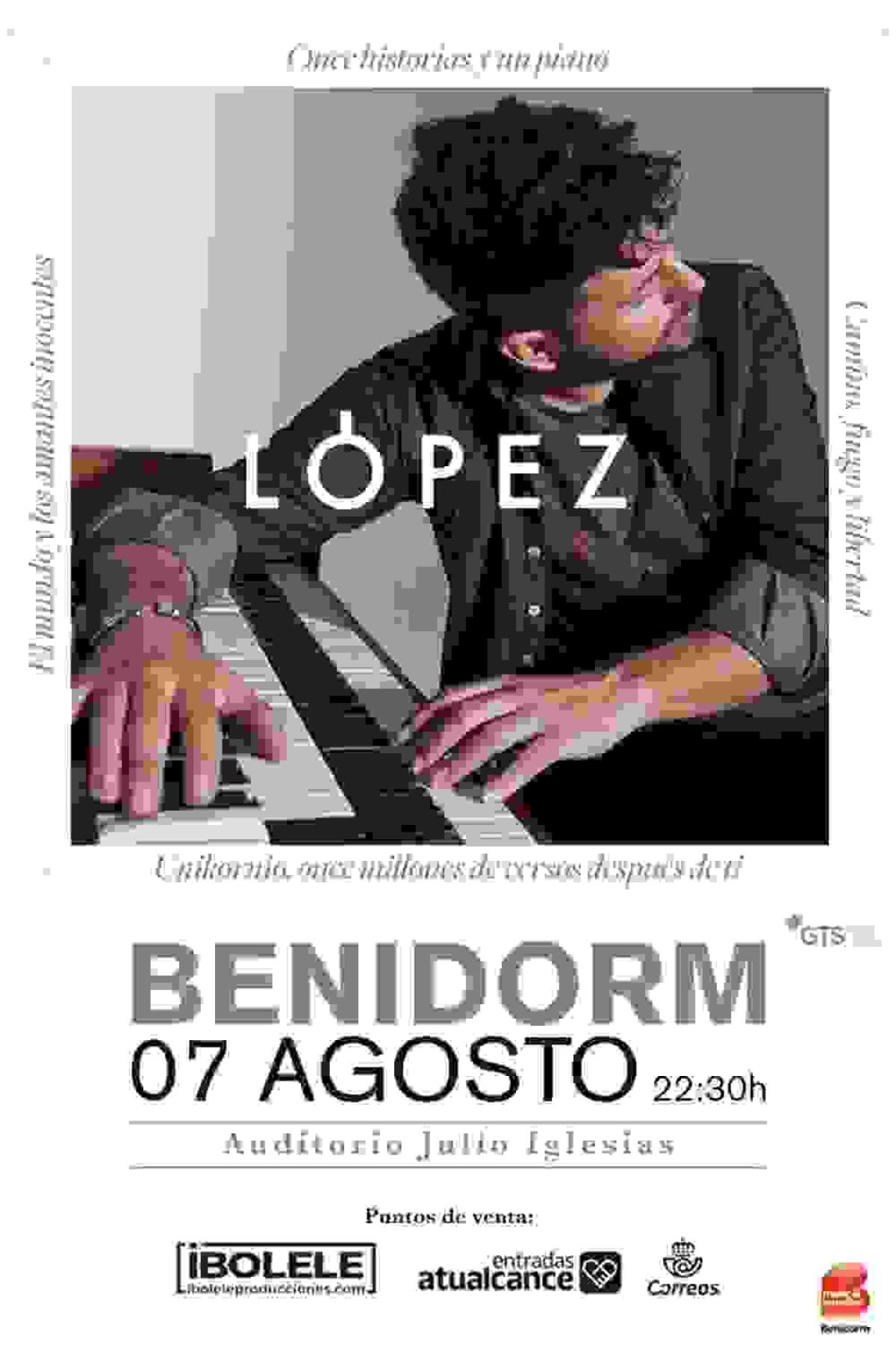 Pablo López, con su ‘Piano y Voz’, actuará en Benidorm el próximo 7 de agosto.