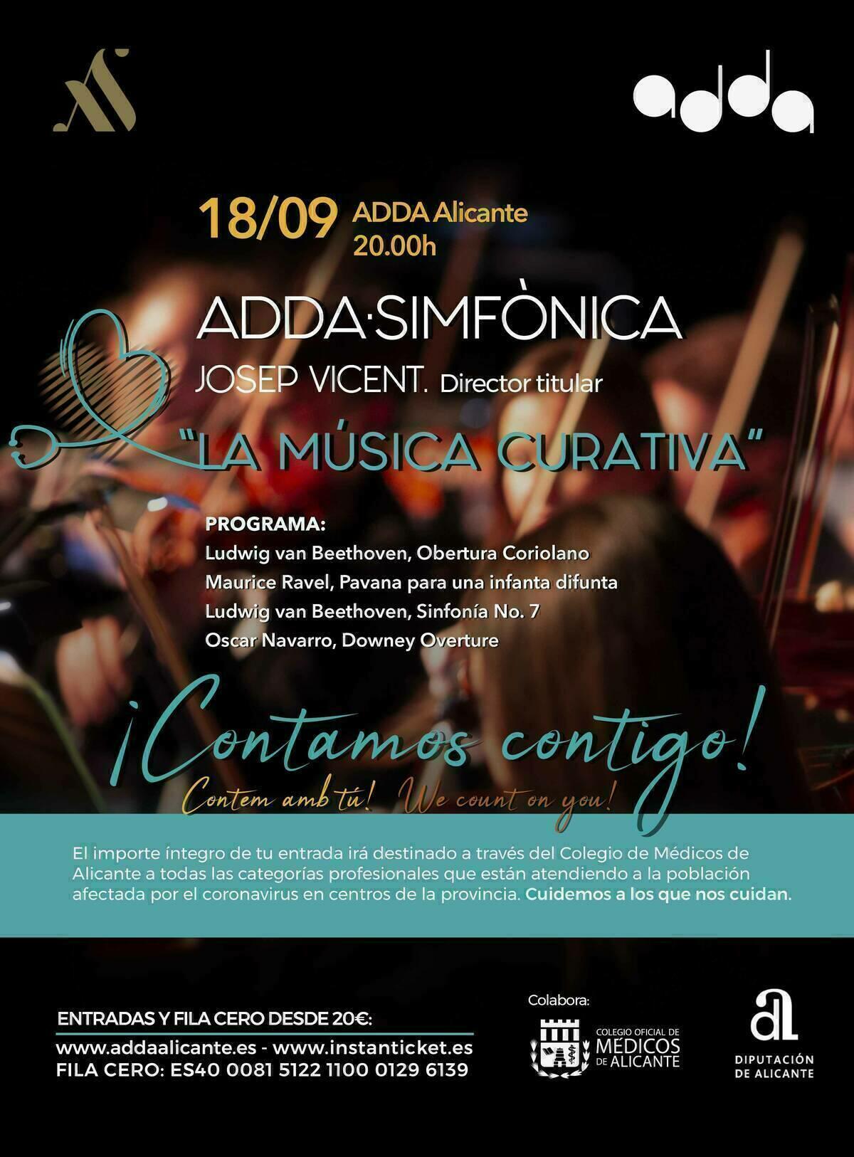 El ADDA acoge un concierto benéfico para combatir la COVID-19 en colaboración con el Colegio de Médicos