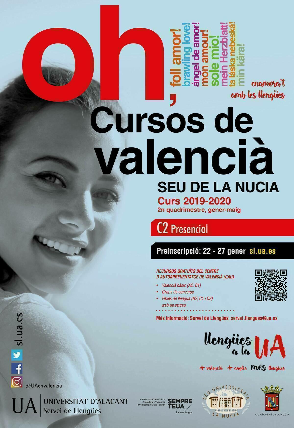 El “Superior de Valencià” (C2) de la UA abre hoy plazo de inscripción 