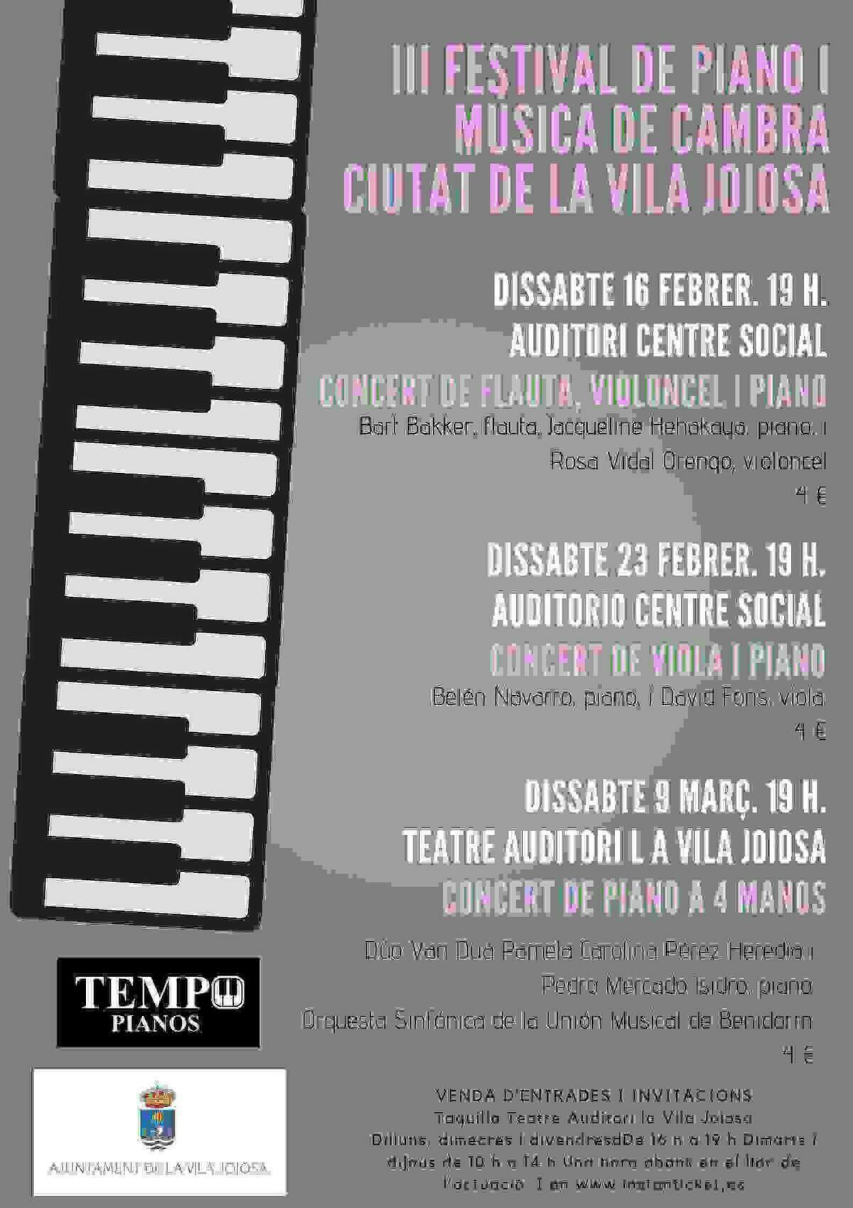 La Vila Joiosa acoge el III Festival de piano y música ‘Ciutat de la Vila Joiosa’