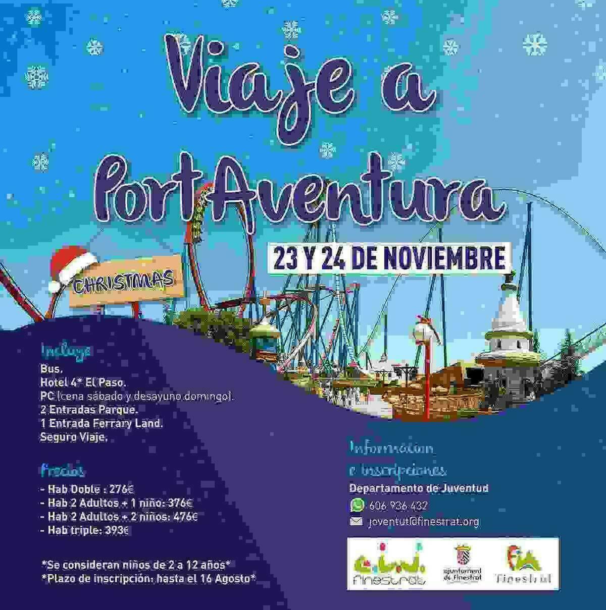 Finestrat · Sigue abierto el plazo de inscripción para participar en el viaje a “PortAventura World” christmas