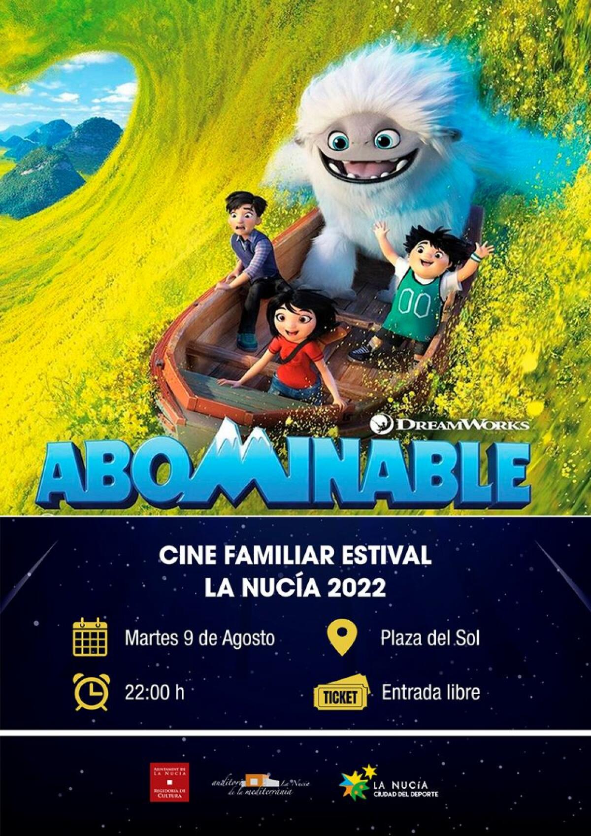 Mañana la película “Abominable” en la plaza del Sol  