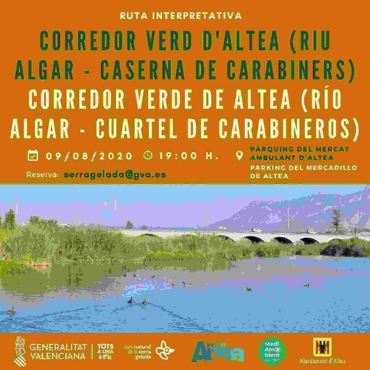 El Parque Natural Serra Gelada y las concejalías de Turismo y Medio Ambiente organizan una  ruta por el Corredor Verde de Altea