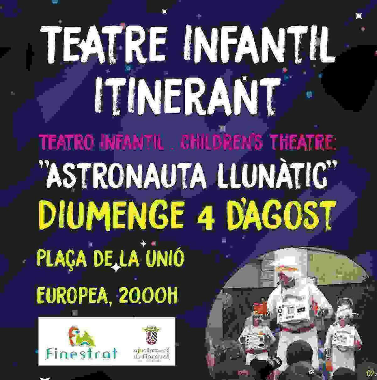 Siguen las “Sensacions d’Estiu” en Finestrat con el teatro infantil itinerante “Astronauta Llunàtic”
