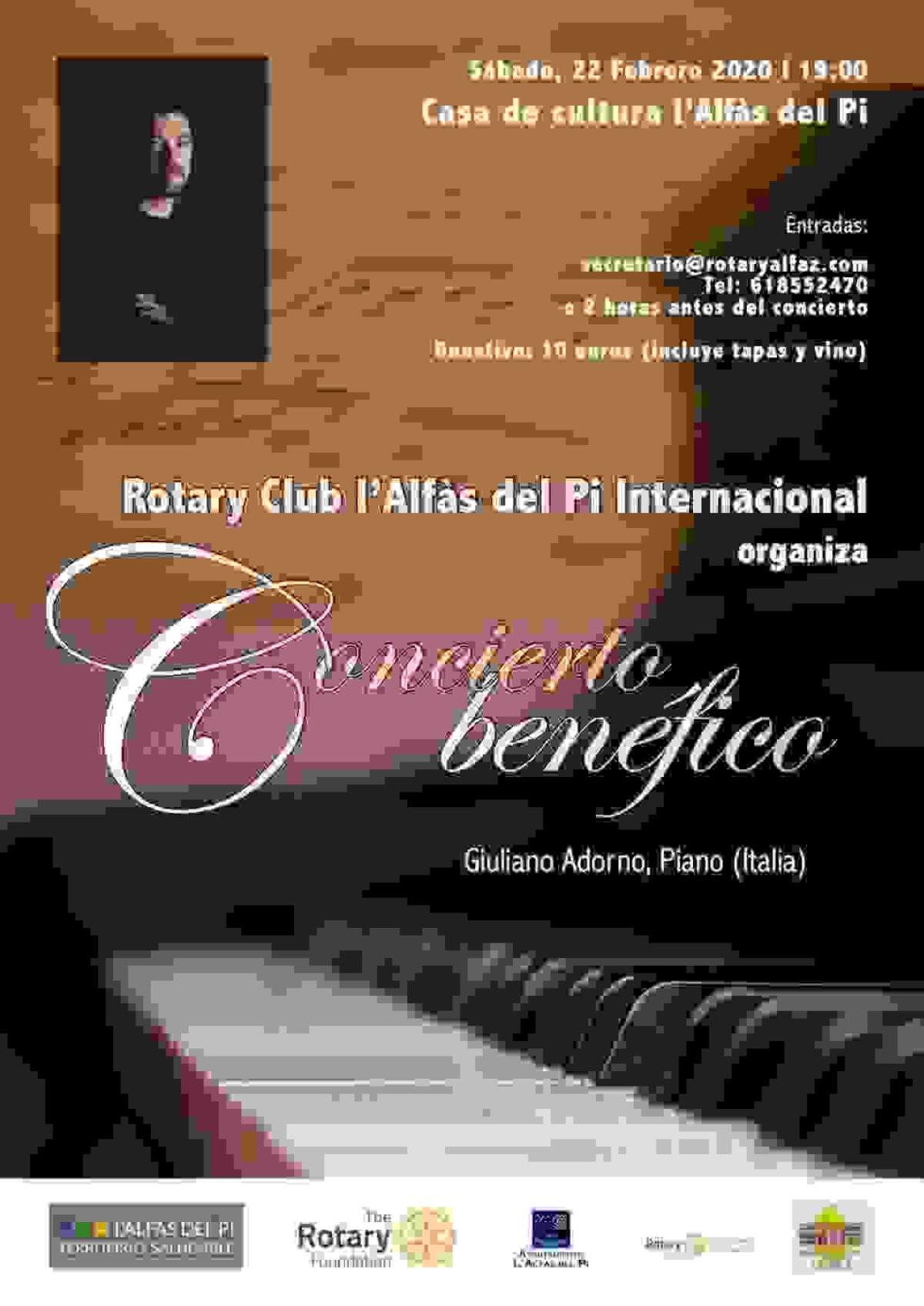 El pianista italiano Giuliano Adorno ofrecerá un concierto en la Casa de Cultura de l’Alfàs del Pi