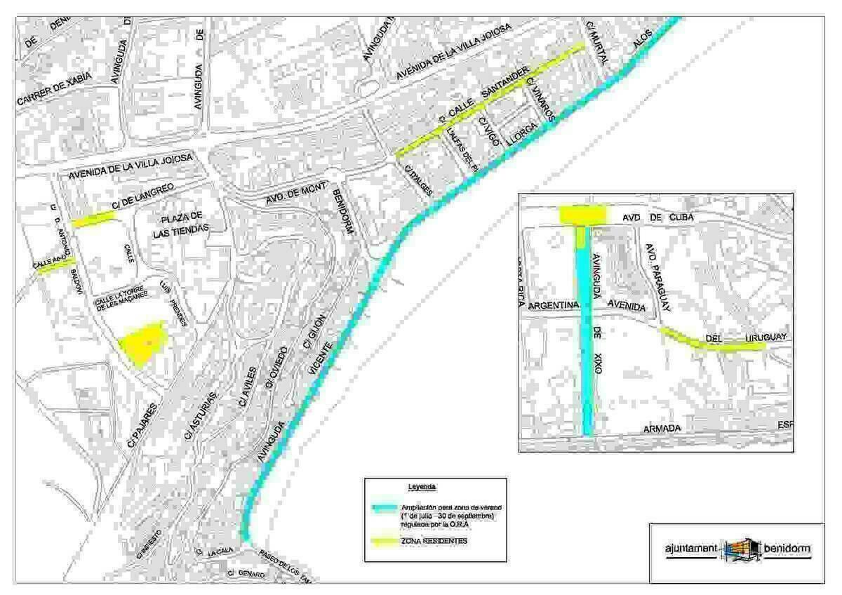 La ‘Zona de Residentes’ de Benidorm llega a mitad de mayo a La Cala con cerca de 300 plazas de aparcamiento