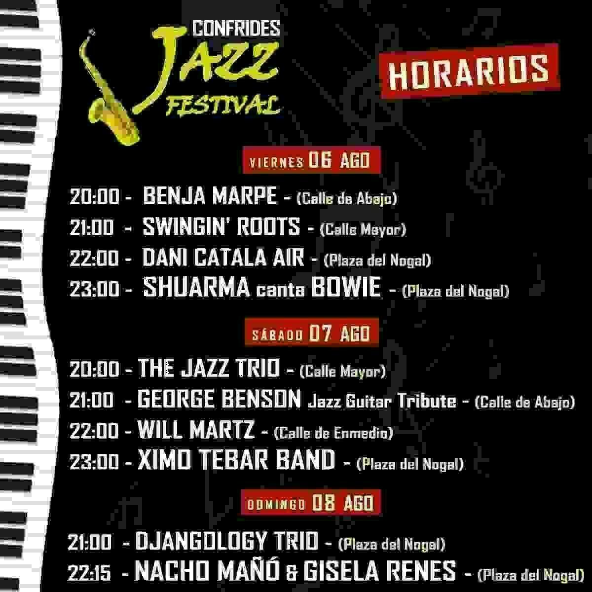 Ximo Tebar, Shuarma, Nacho Mañó y Gisela Renes entre los grandes artistas de Confrides Jazz Festival