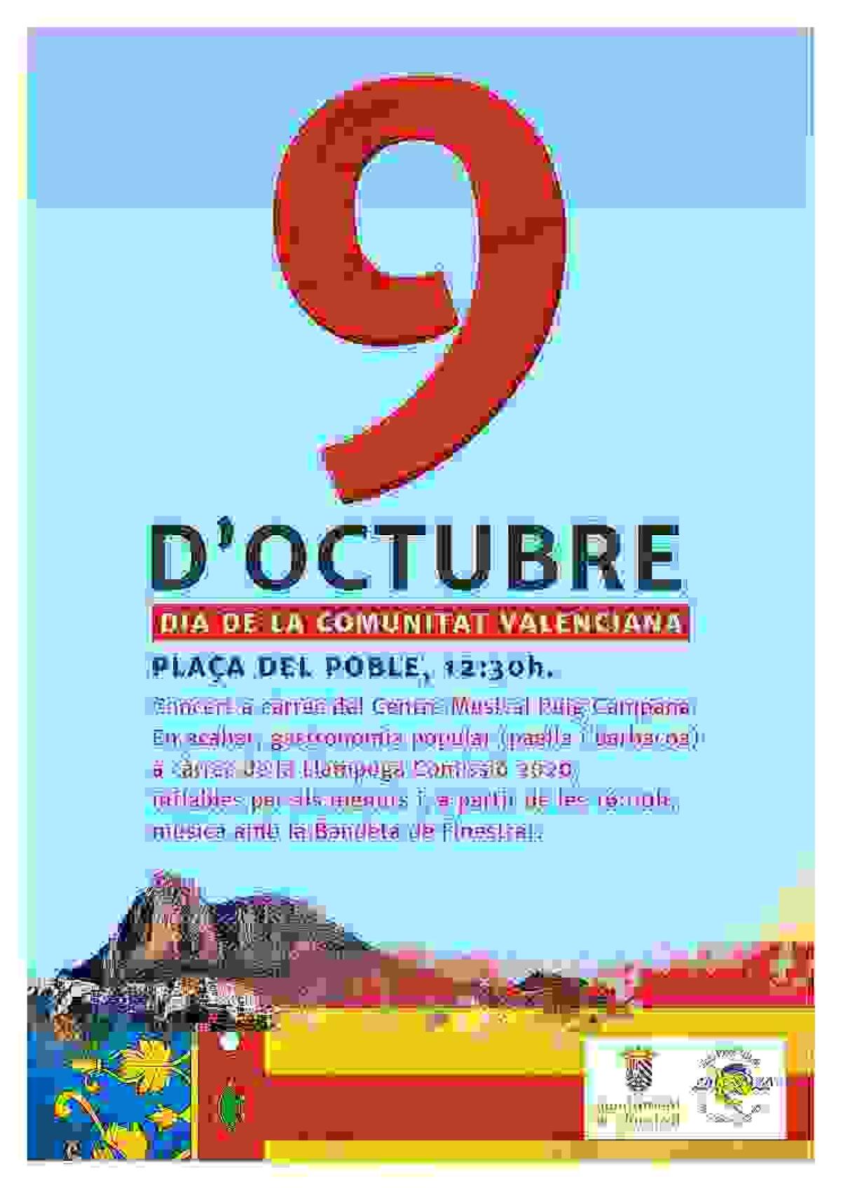 Finestrat conmemora el “Nou d'Octubre” con un concierto de música tradicional valenciana 