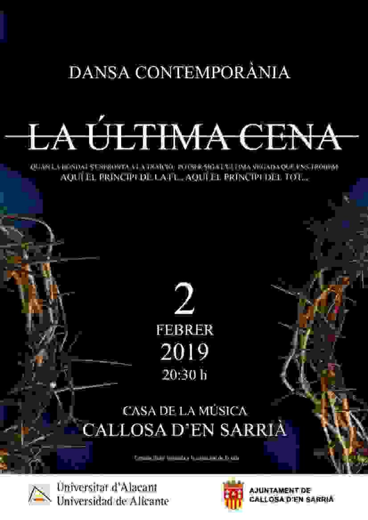 El Aula de Danza de la Universidad de Alicante presenta ‘La última cena’ en Callosa d’en Sarrià