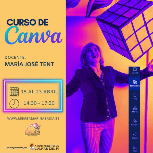 El lunes comienza el Curso de Canva organizado por la asociación empresarial Memba Marina Baixa 